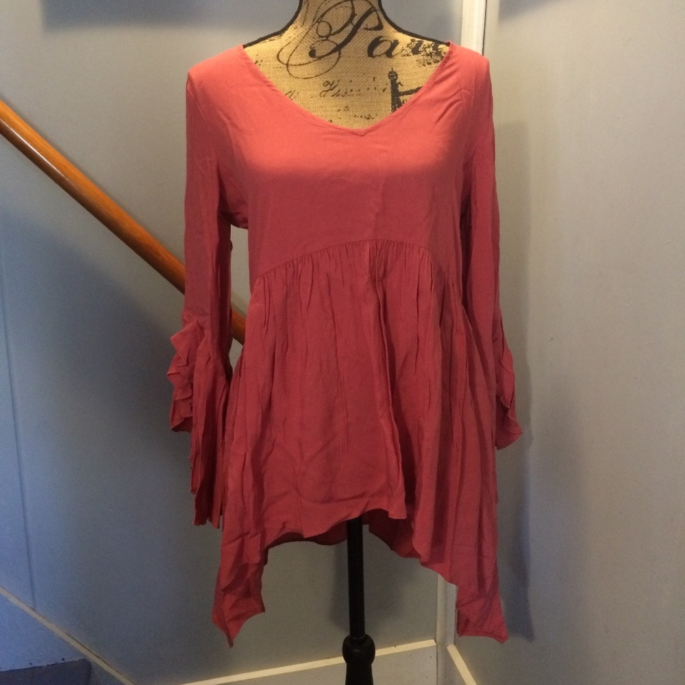 Cupio Rosecrush Bell Sleeves Pullover Top Medium